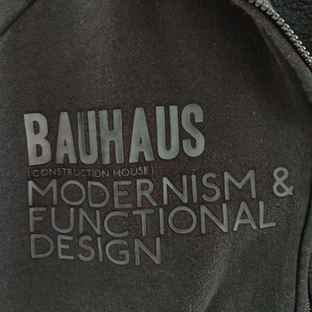 Men's Bauhaus label Black Hoodie 100% cotton